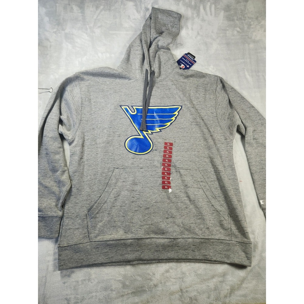 St. Louis Blues Champion Hoodie Mens Extra Large Gray NHL Hockey Pullover NWT